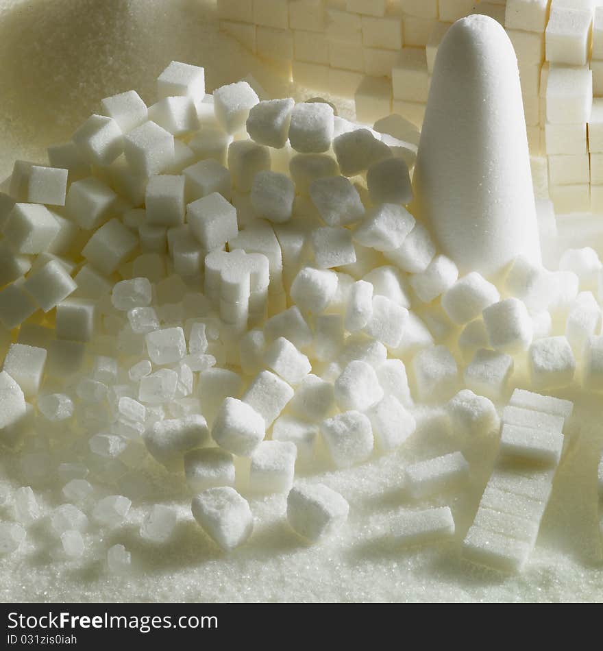 Still life of white sugar