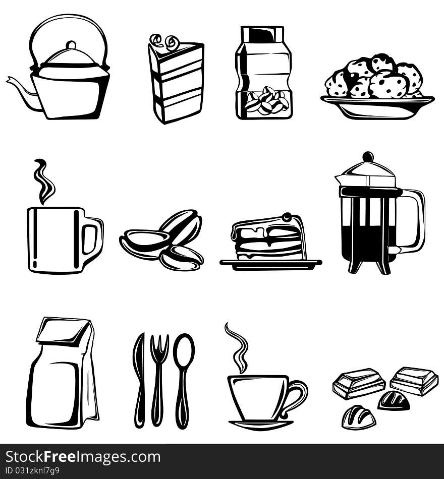 Set of sweet and drink vector