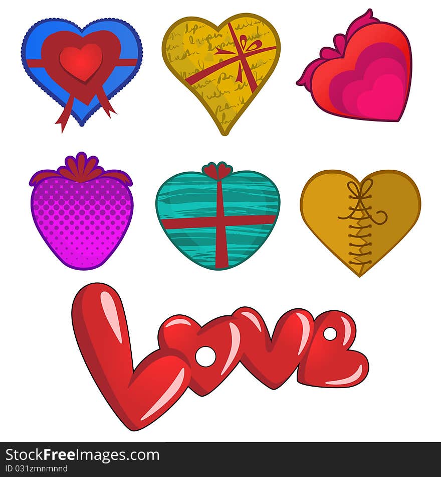 Set of love gift illustration vector