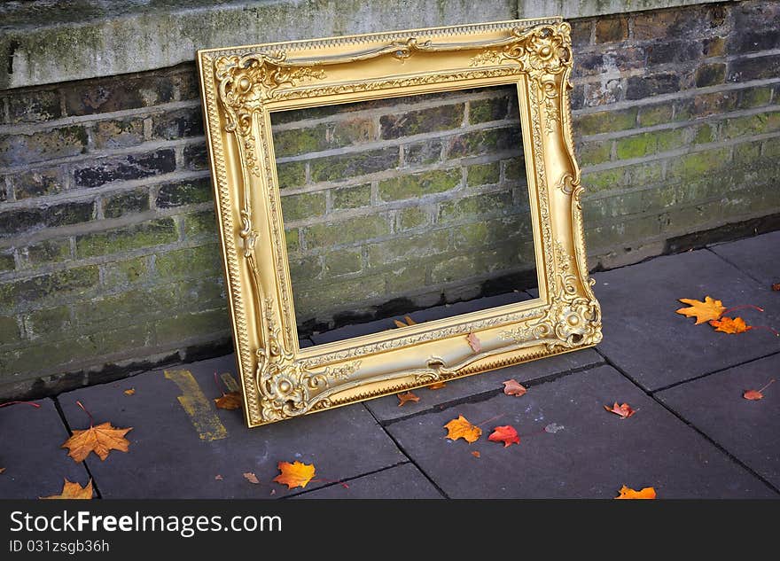 Picture frame on fall street. Picture frame on fall street