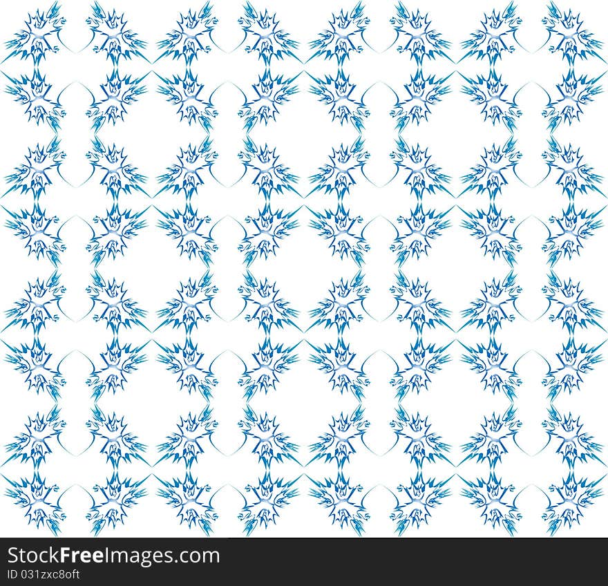 Excellent Floral Seamless Blue Ornate Background