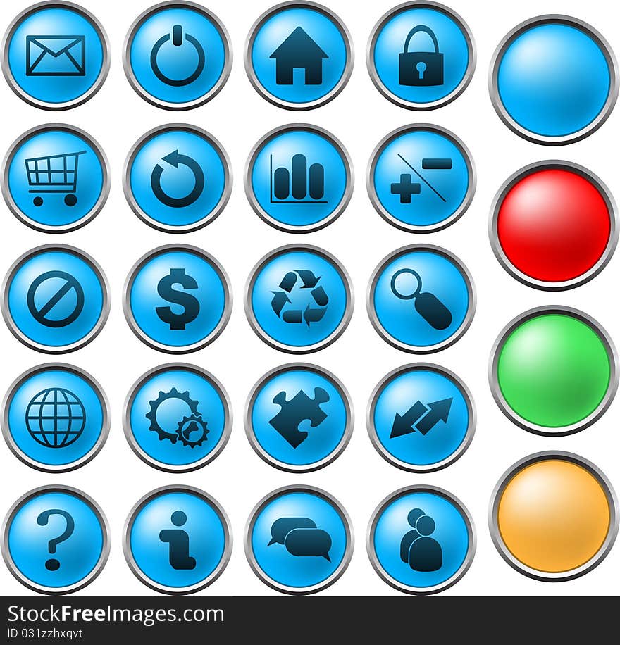 Set of internet buttons different shapes and colors. Set of internet buttons different shapes and colors