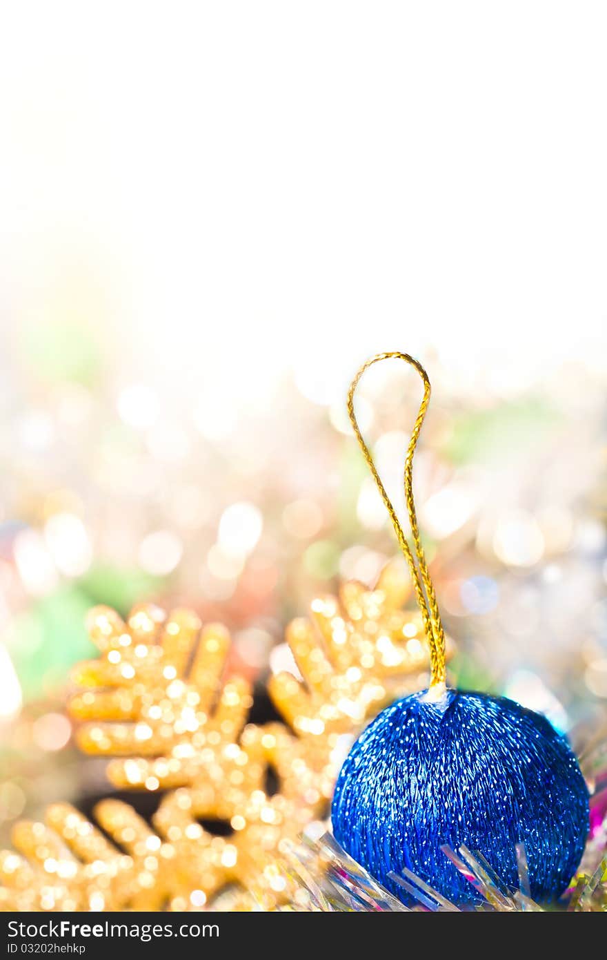 Blue christmas ball on reflect background. Blue christmas ball on reflect background