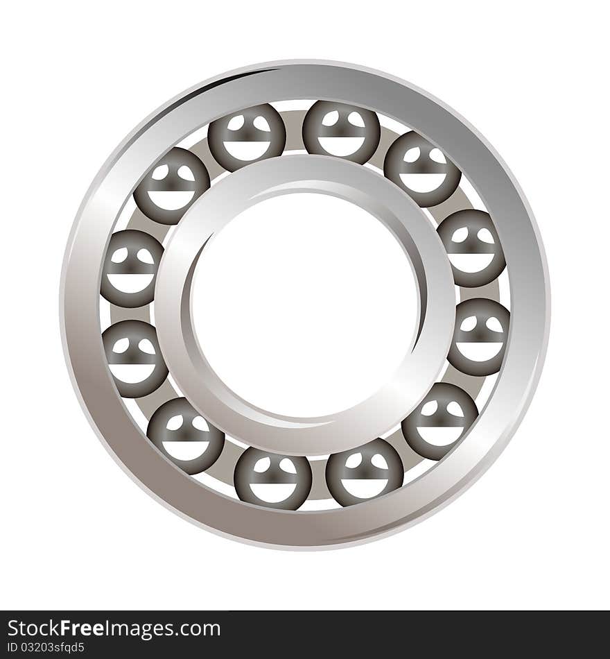 Isolated illustration of ball bearing