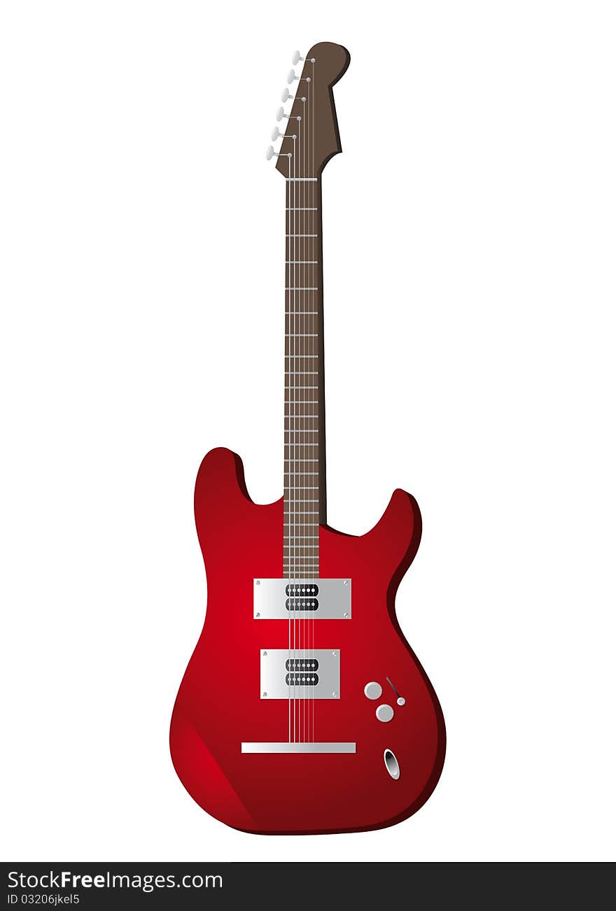 Illustration of a electric guitar colour