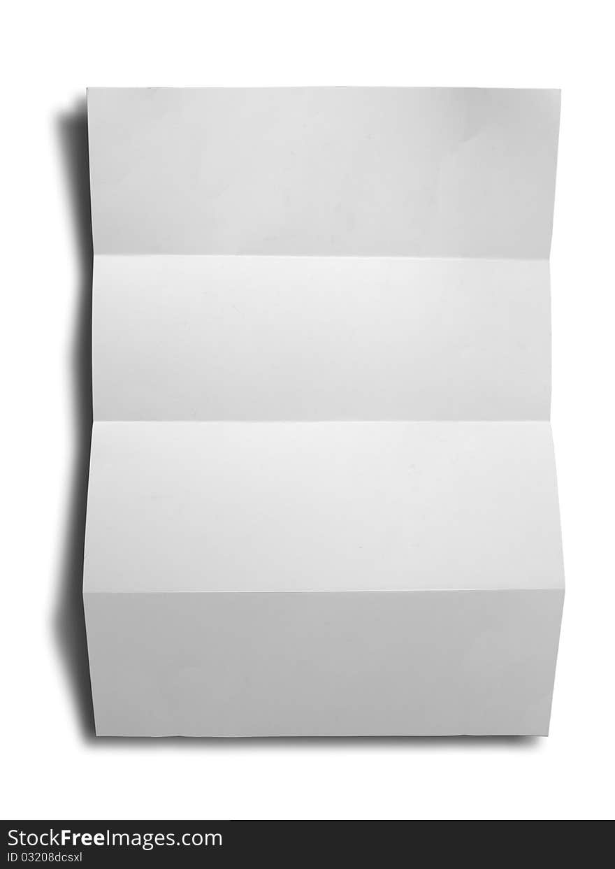 Empty white Crumpled paper on white background vertical