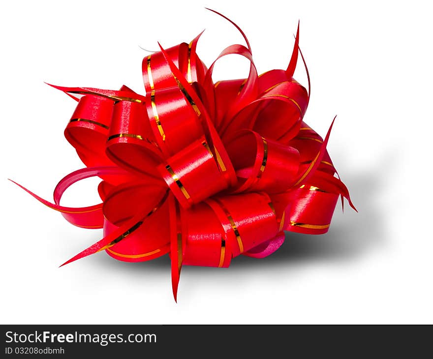 Red Bow isolated on white background