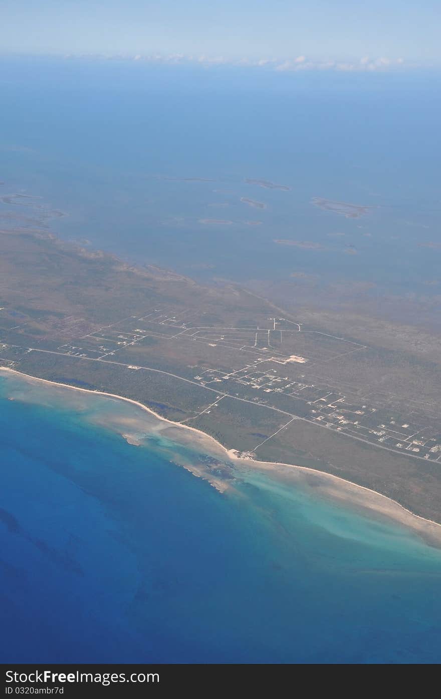 Aerial view of Grand Bahama Island