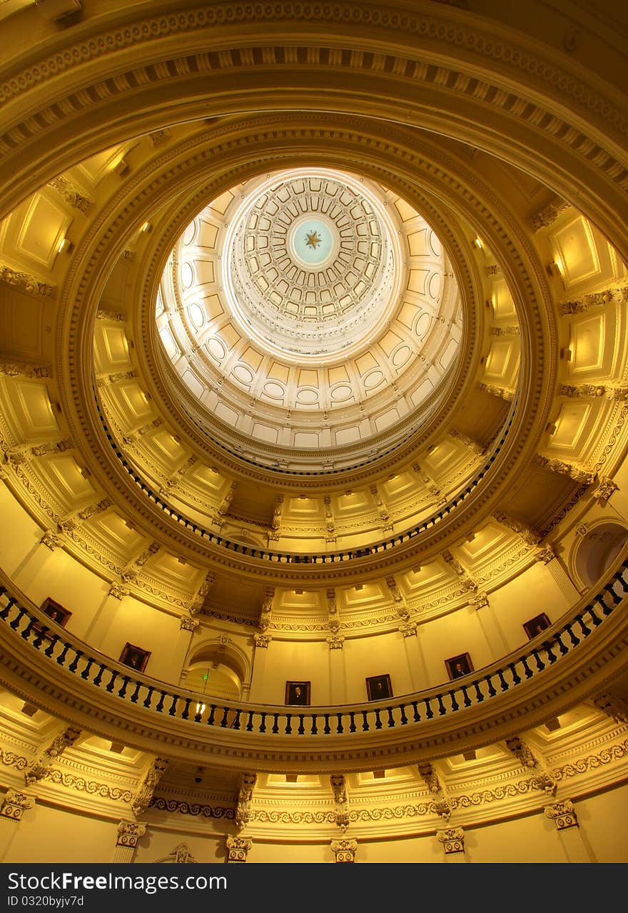 Inside shot of the Capitol of Texas dome. Inside shot of the Capitol of Texas dome.