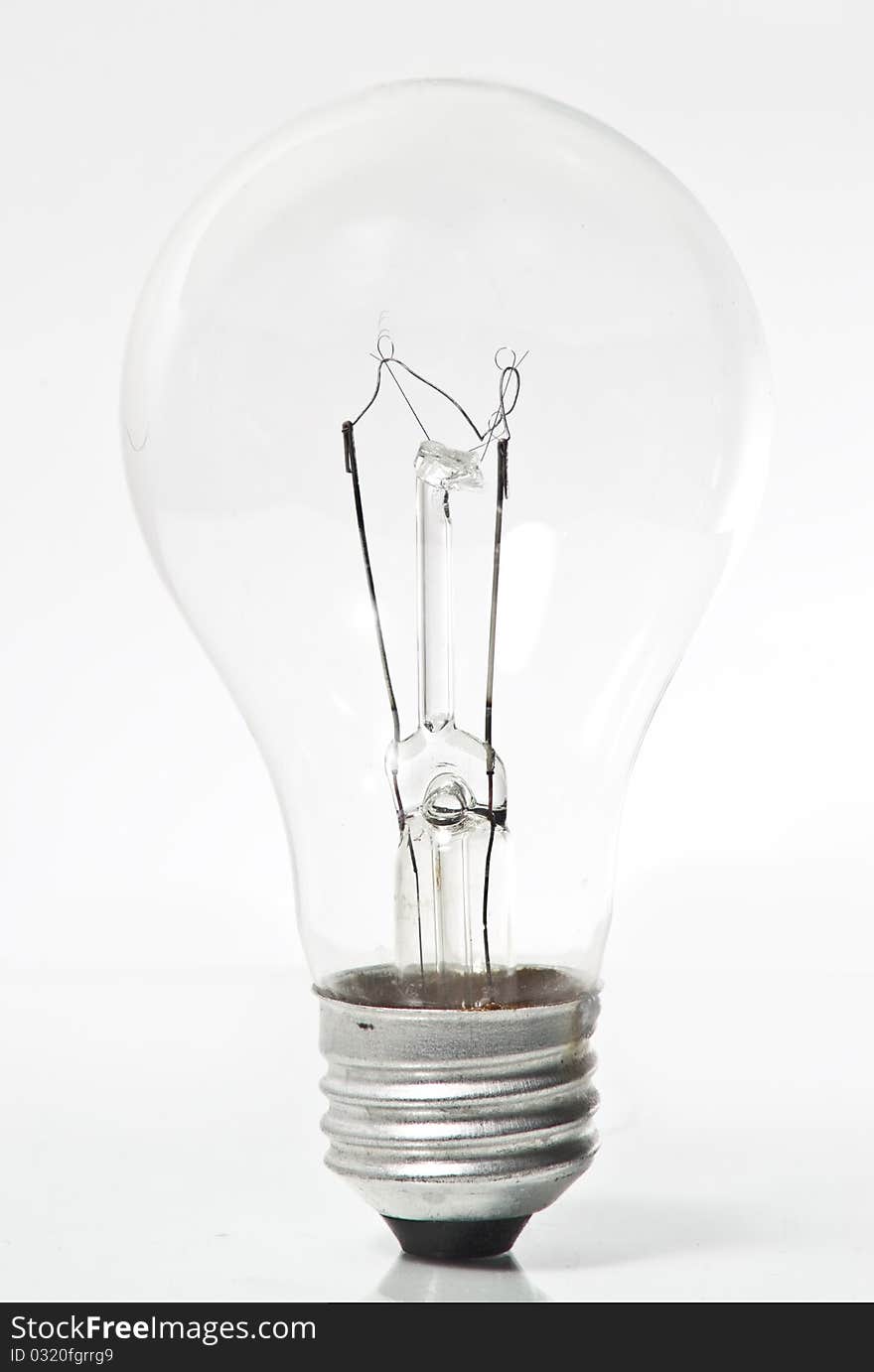 Light bulb on white background