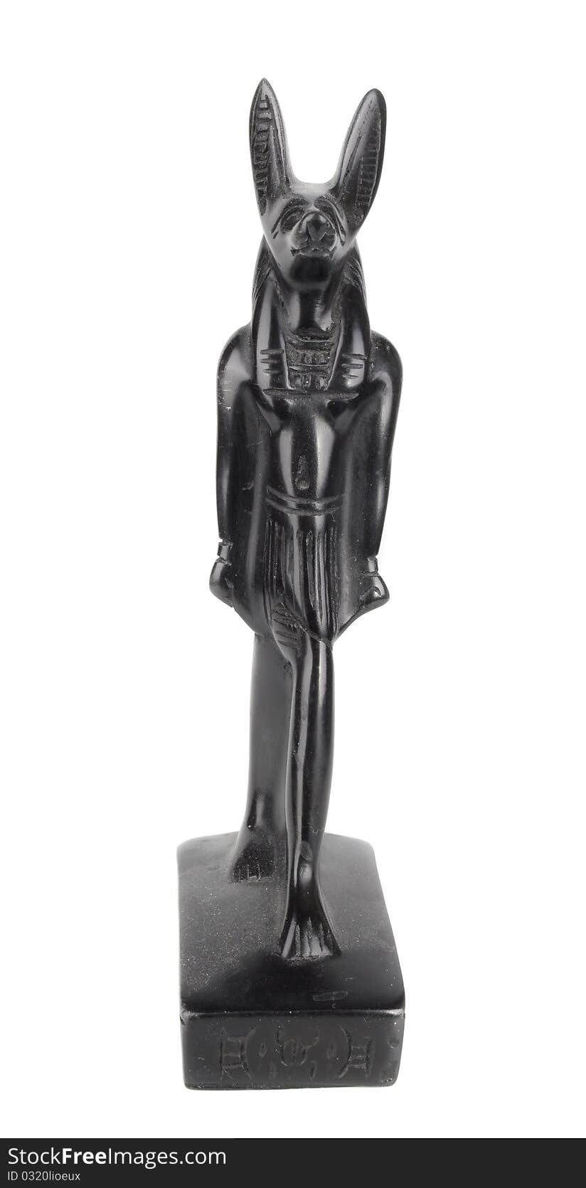 Anubis Egypt God black statue isolated on the white background. Anubis Egypt God black statue isolated on the white background.