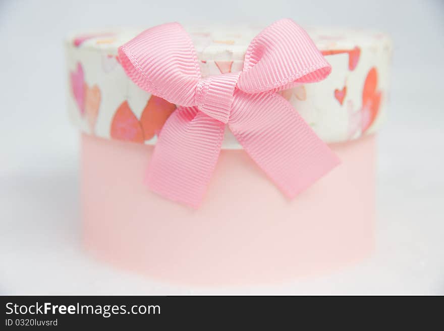 Pink box isolated on white background