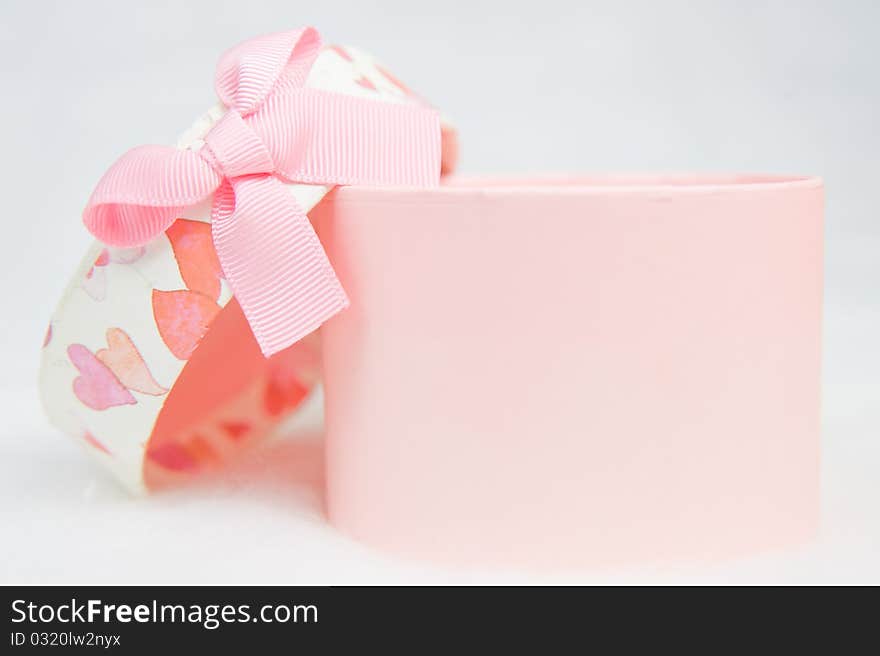 Beautiful Pink Box Isolated On White Background