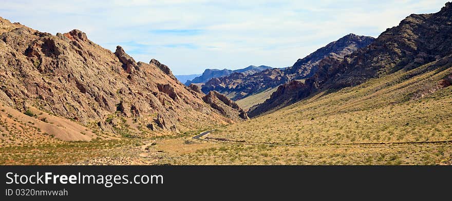 The road leading into the Valley of Fire, Nevada. The road leading into the Valley of Fire, Nevada.