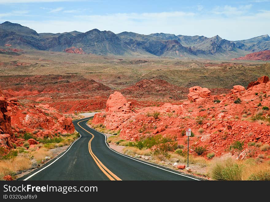 Winding road through the Valley of Fire State Park, Nevada. Winding road through the Valley of Fire State Park, Nevada.