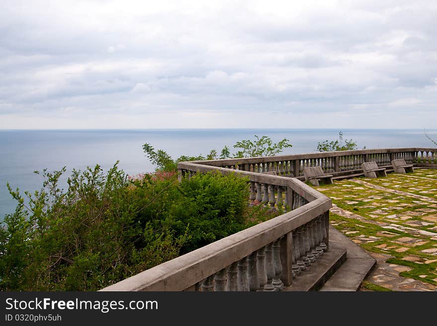 View to the pacific ocean from the top point. View to the pacific ocean from the top point