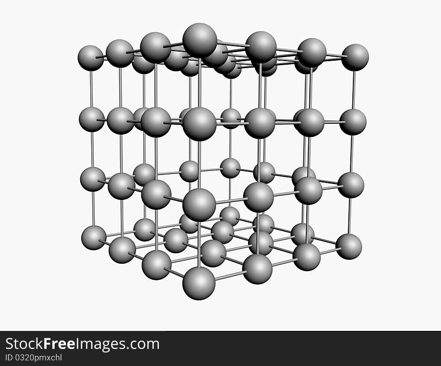 3d Cubic Molecular Structure