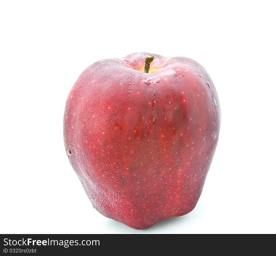 Fresh red apple isolated on white