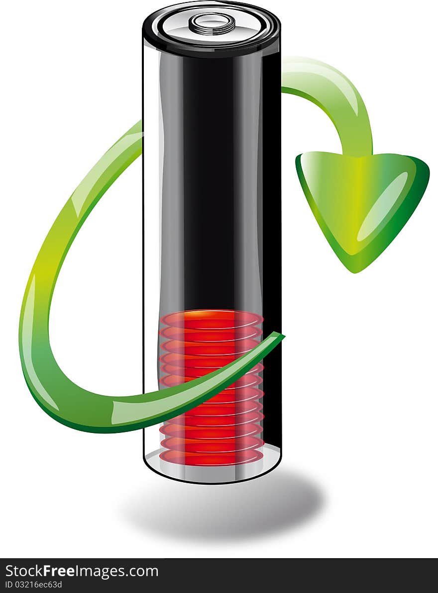 An illustration of a charge battery