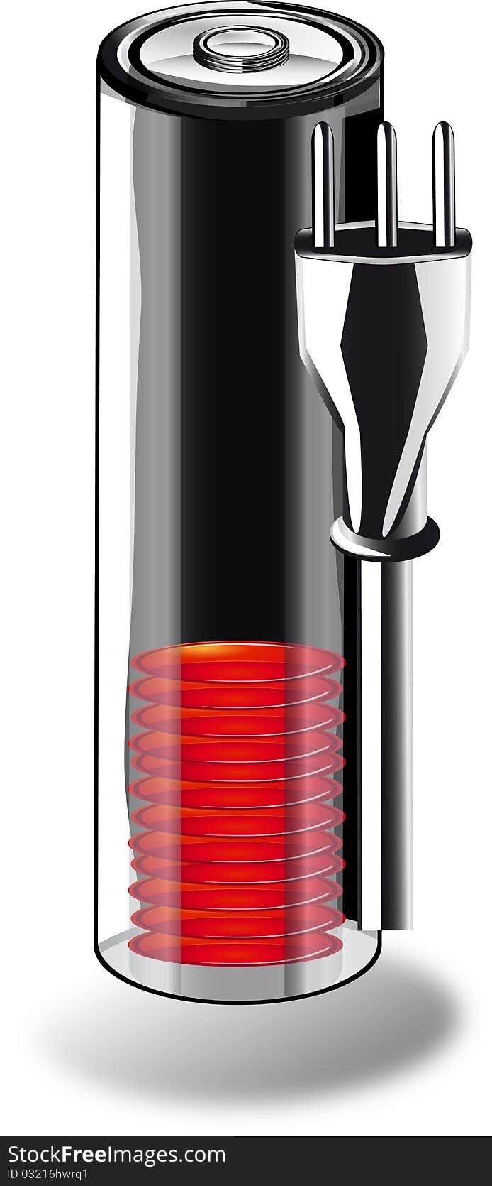 An illustration of a charger for battery