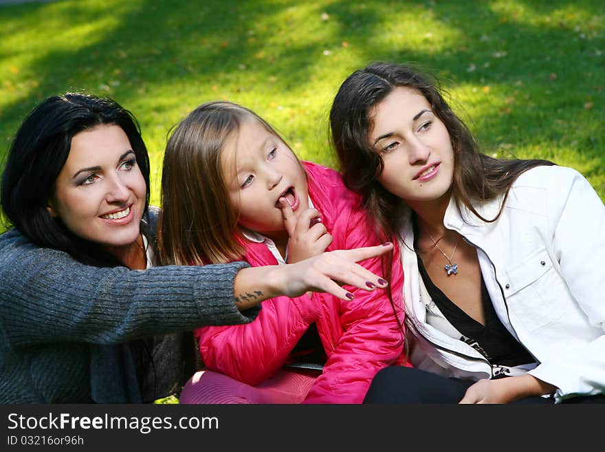 Happy family in the park