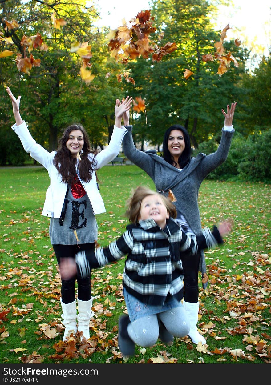 Happy family in the park