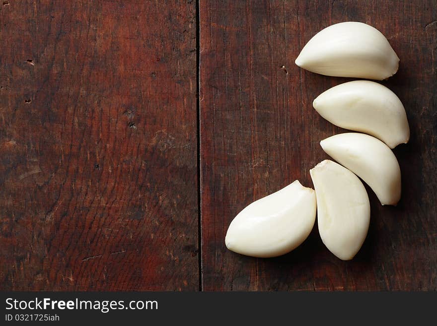 Garlic On Wood