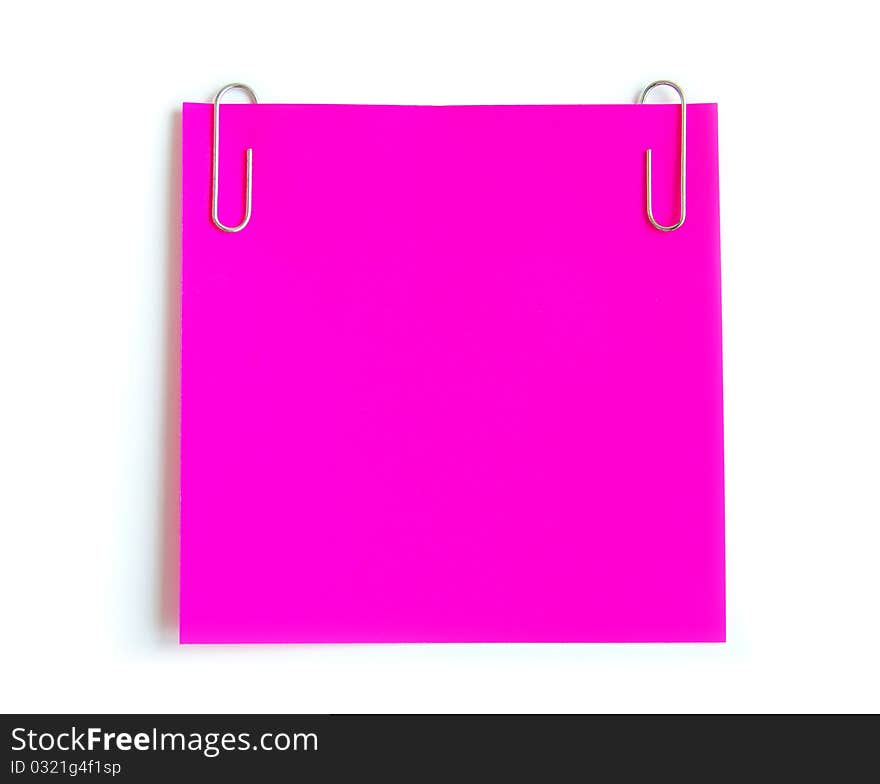 Note paper isolated on the white background