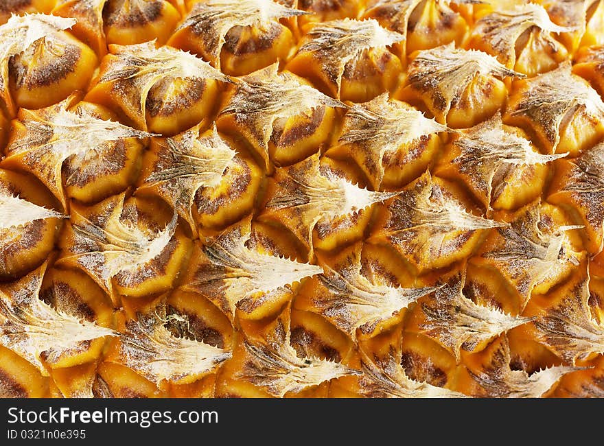 Closeup of a pineapple exterior. Closeup of a pineapple exterior