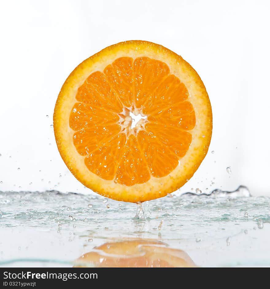 Fruits and splashes on white background. Fruits and splashes on white background