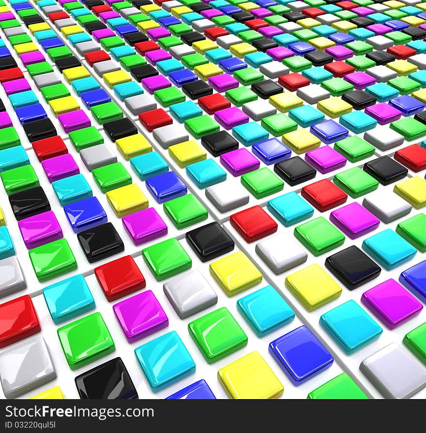 Many rows of square color blocks