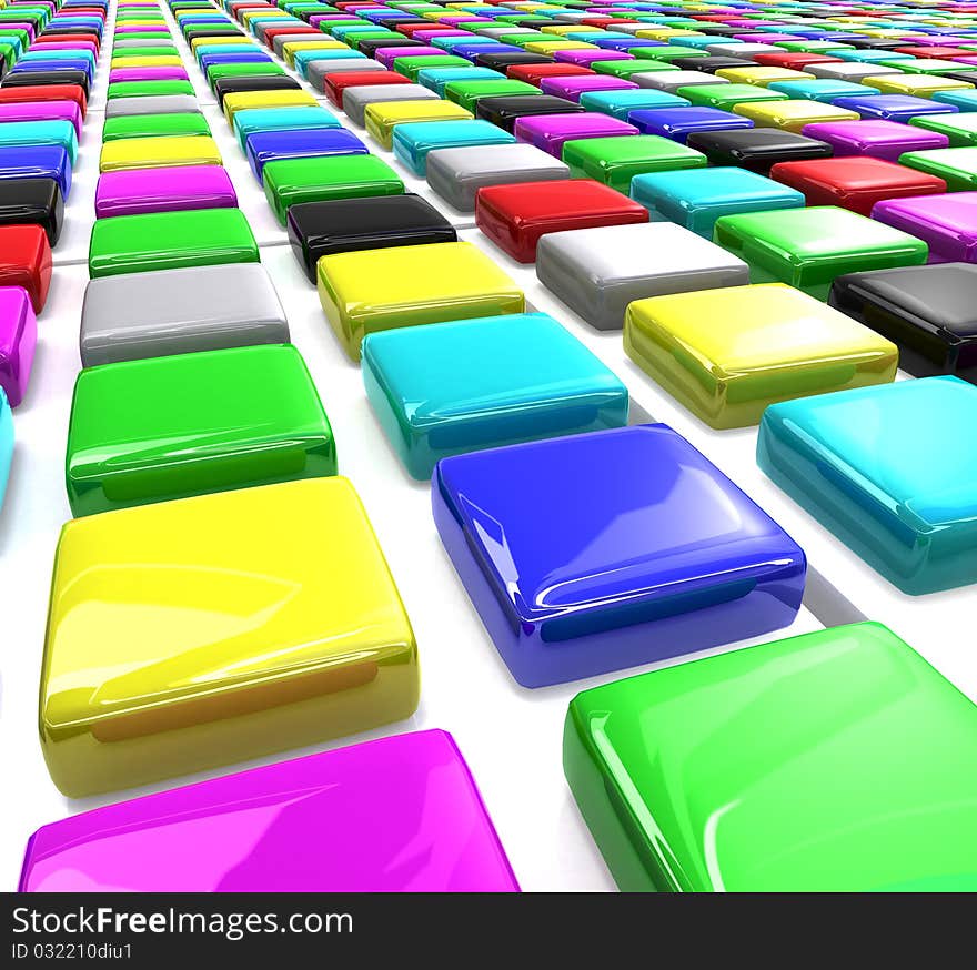 Many rows of square color blocks. Many rows of square color blocks