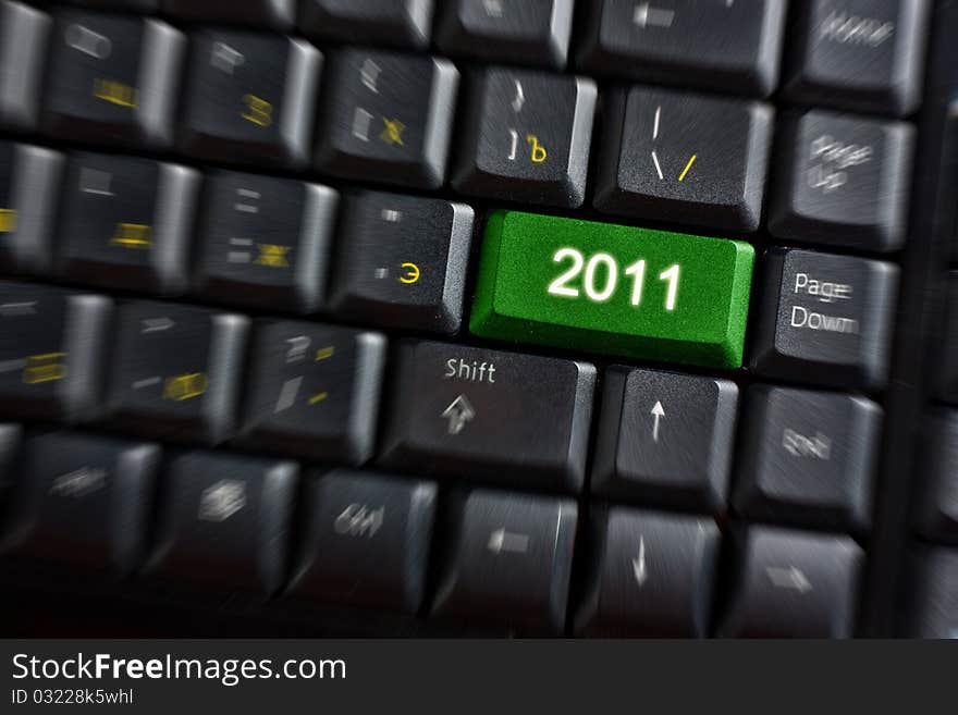 Black keyboard with green button 2011