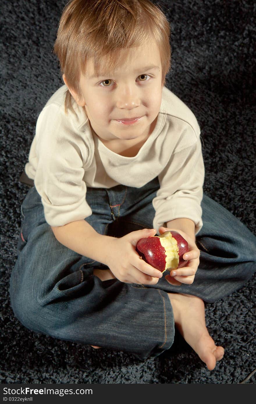 Photo of adorable young boy looking at camera. Photo of adorable young boy looking at camera