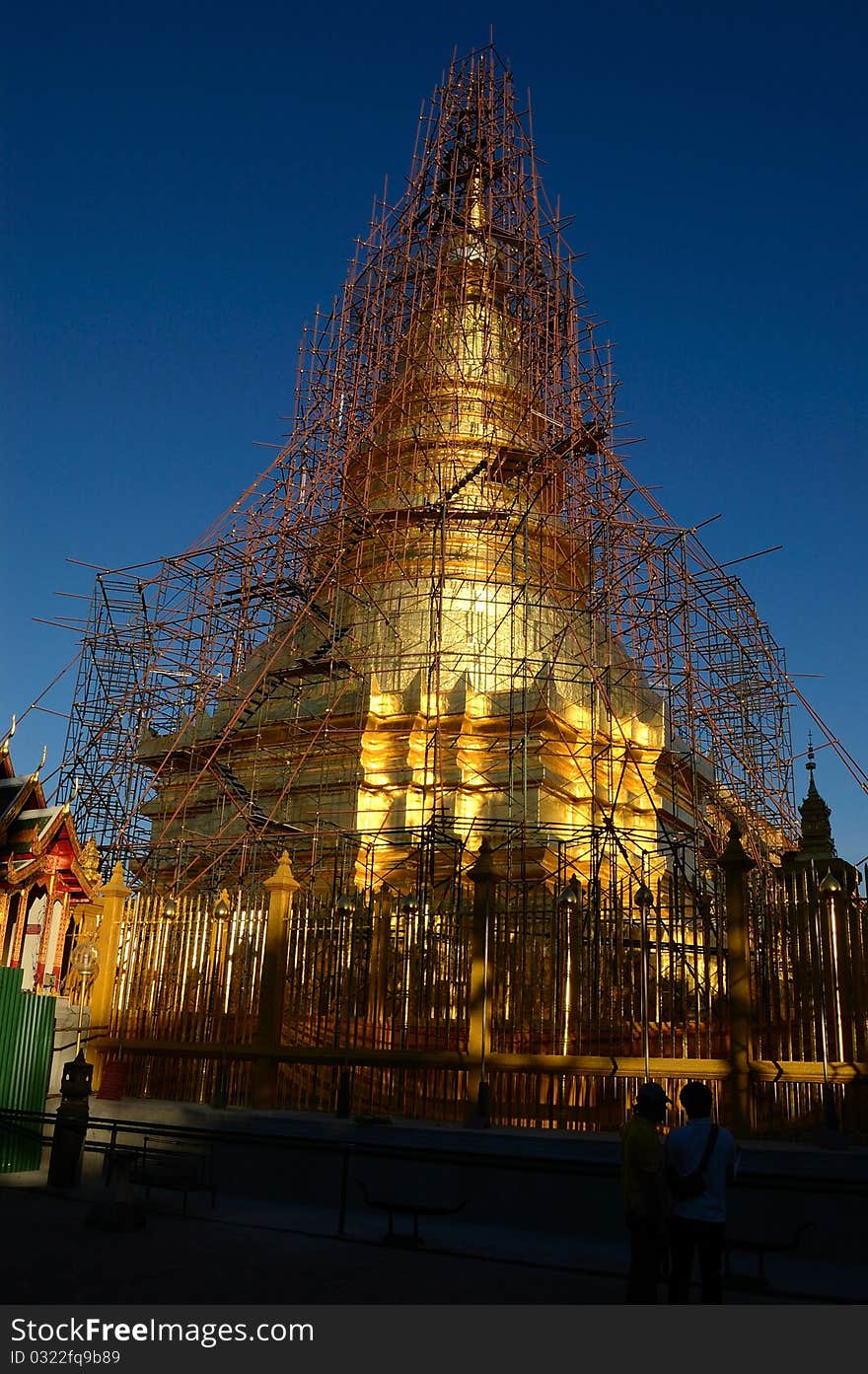 Repair gold temple in Chiang Mai thailand