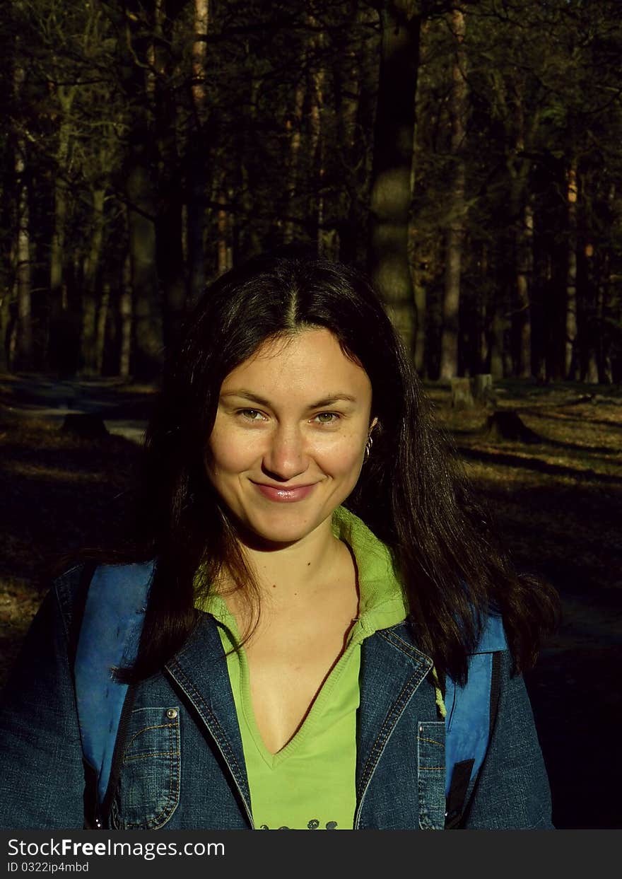 Beutiful woman  in the wood. Portrait. Autumn. Beutiful woman  in the wood. Portrait. Autumn