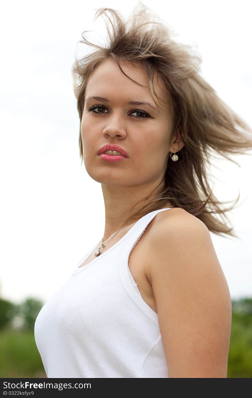 Portrait of a close-up beautiful girl. Portrait of a close-up beautiful girl