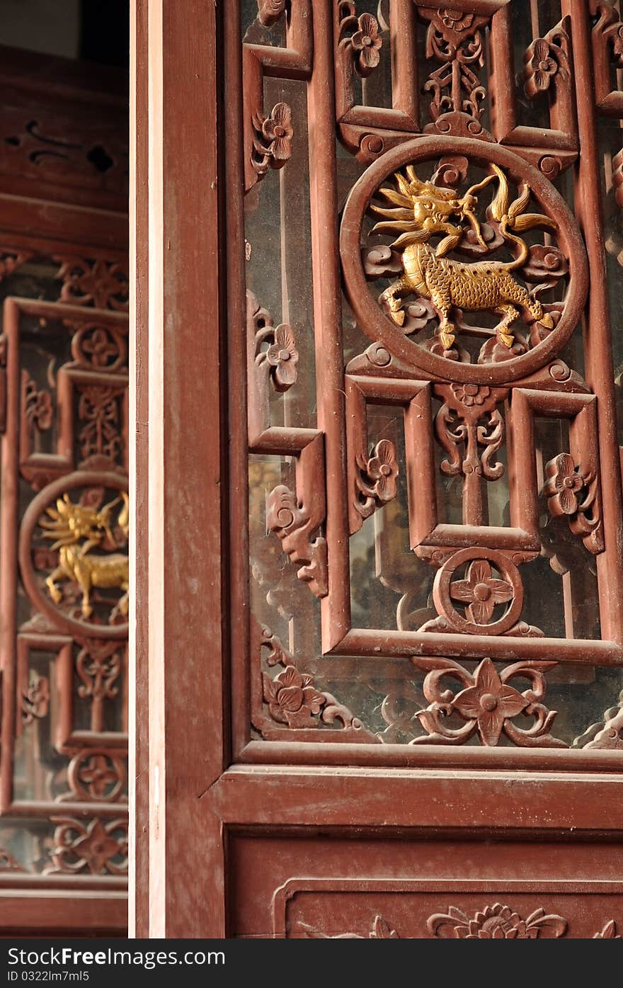 Woodcarving Of Chinese Dragon