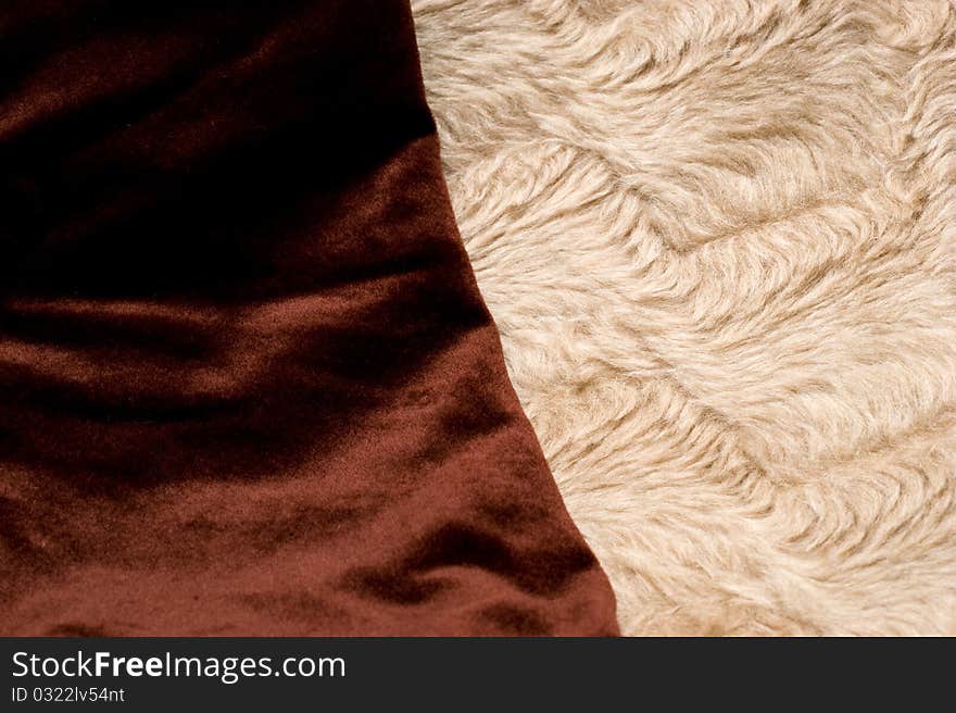 Brown and light synthetic fabric