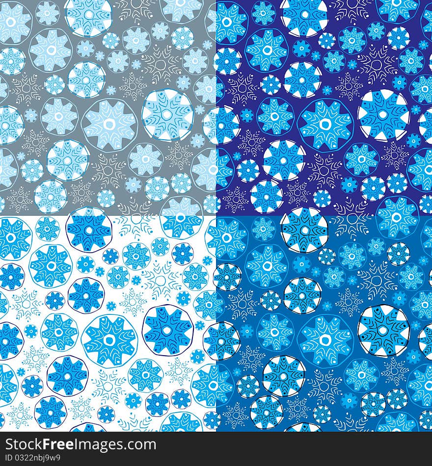 Seamless snowflakes background, snow pattern