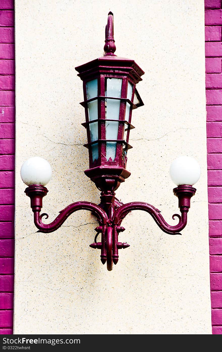 Classic old lamps on the wall. Classic old lamps on the wall.