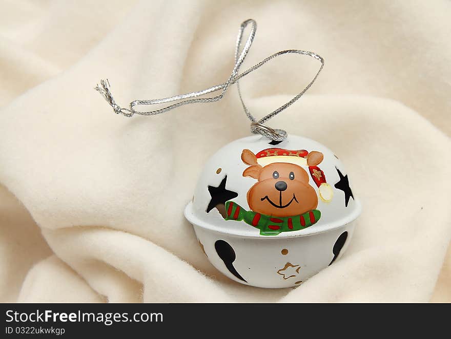 Jingle bells with reindeer in white