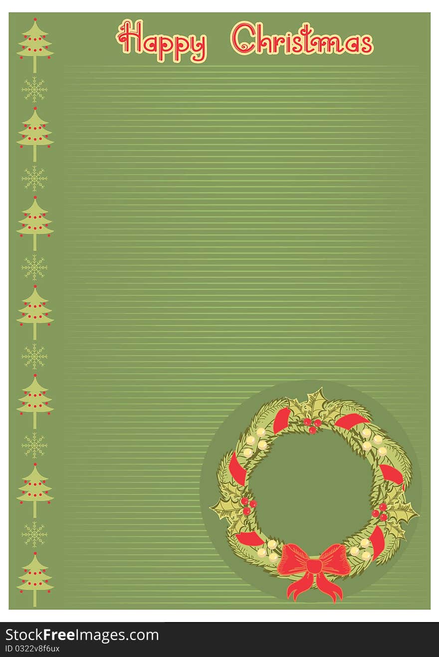 Christmas decoration.Vector vintage pattern.Red green card. Christmas decoration.Vector vintage pattern.Red green card