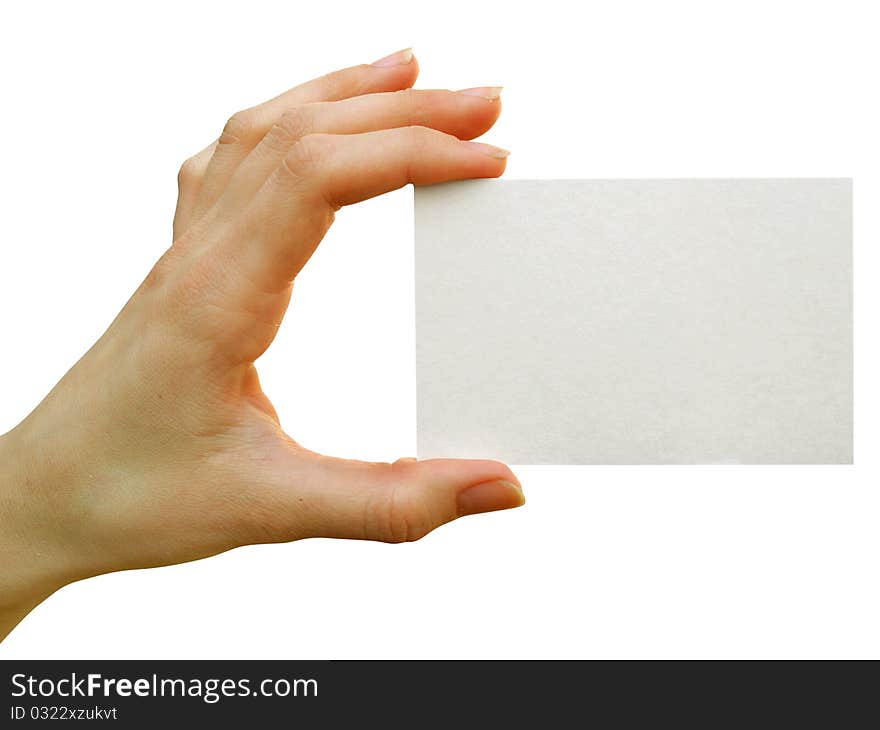 A card blank  in a hand