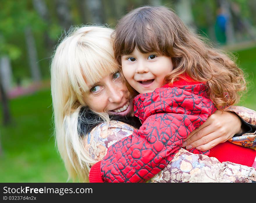 Happy mother and daughter