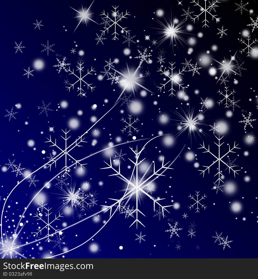 Abstract Christmas background with snowflakes