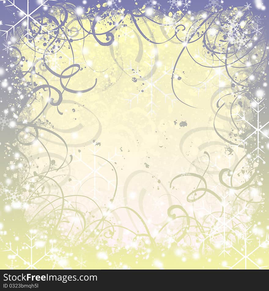 Abstract Christmas background with  snowflakes