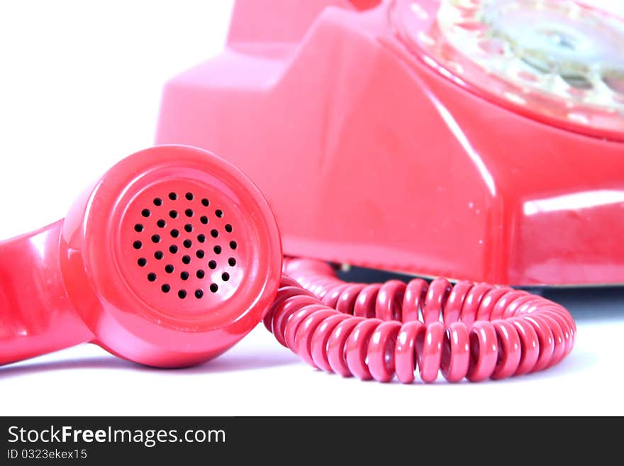 Vintage phone isolated on a white background