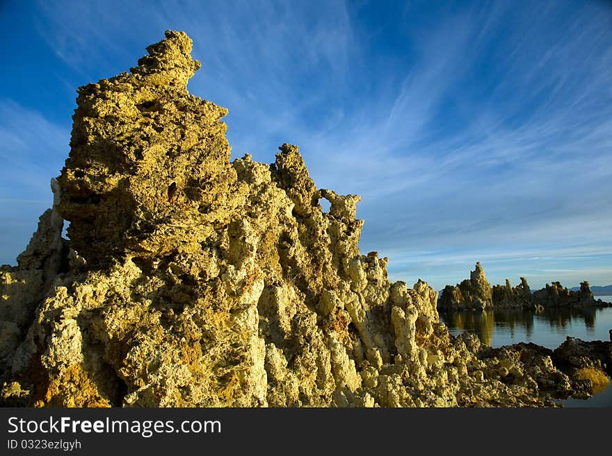 Tufas At Mono Lake With Reflection