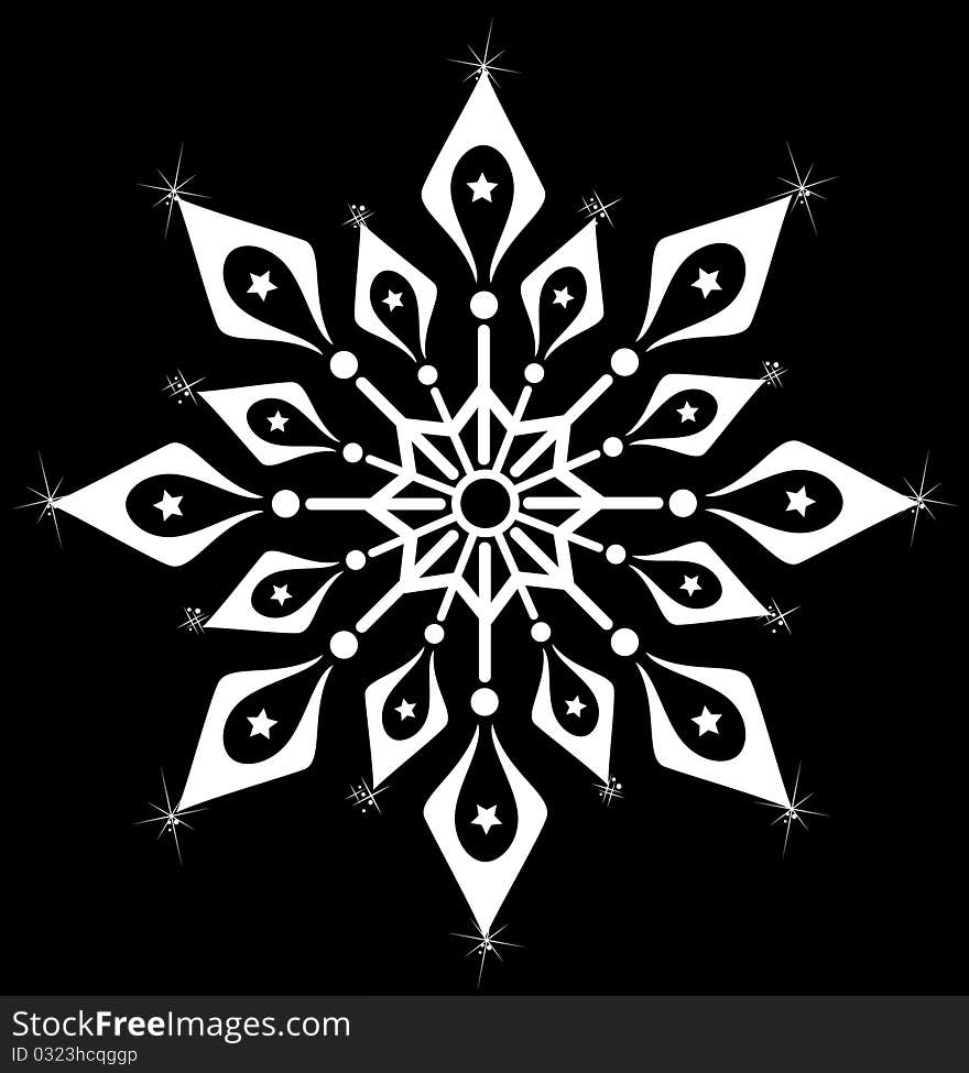 Snowflake winter  illustration.illustration for a design